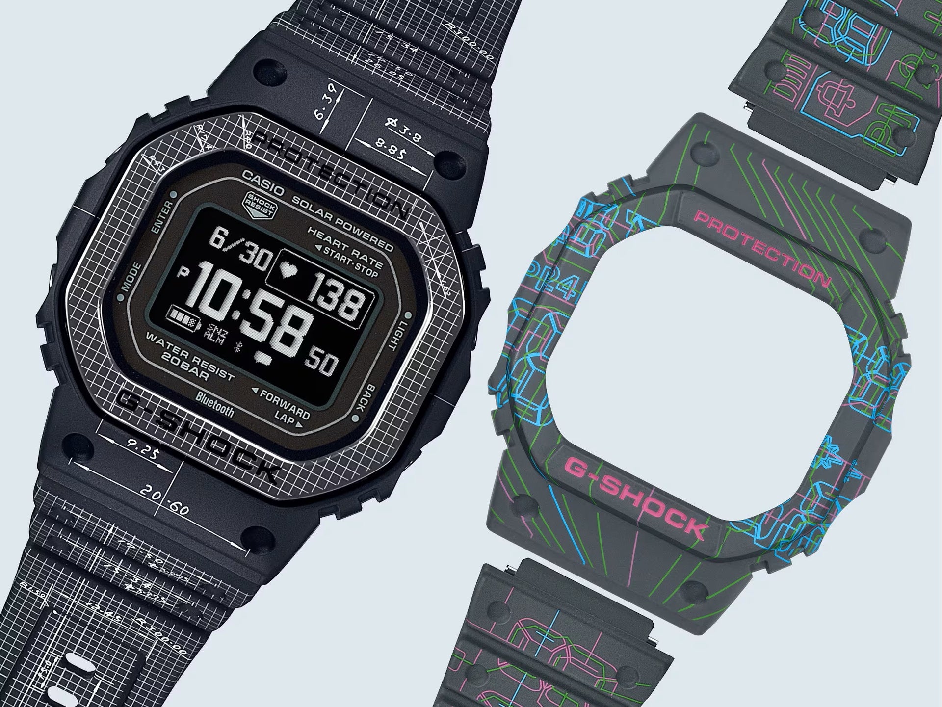 Special model with two interchangeable designs: DW-H5600EX